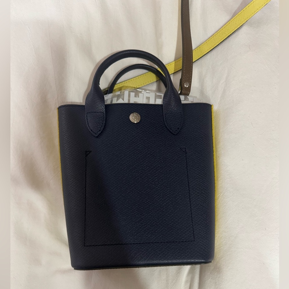 Longchamp Elegant Navy and Yellow Tote Bag ÉPURE XS TOTE BAG